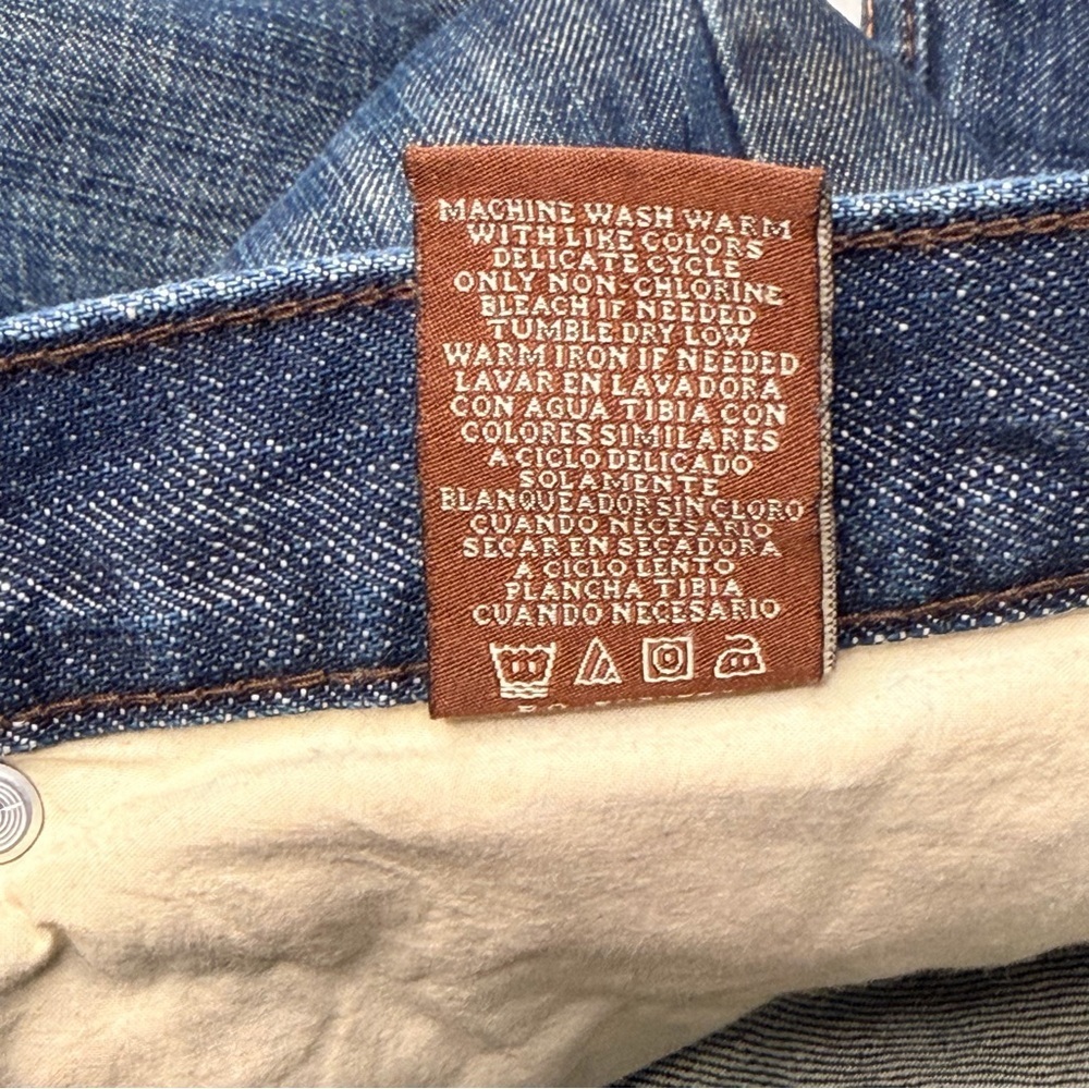Perry Ellis Premium Denim Button Fly Jeans Mens 33x30 Blue Indigo Straight - Picture 7 of 14